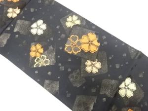 破れ色紙に花模様織り出し　袋帯